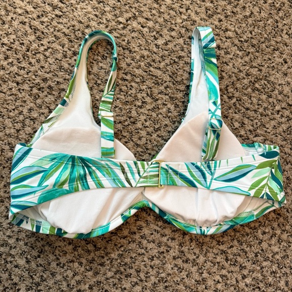 Shade & Shore - Tropical Leaf Print Bikini Top - Size 36DD - NWOT - Picture 2 of 4
